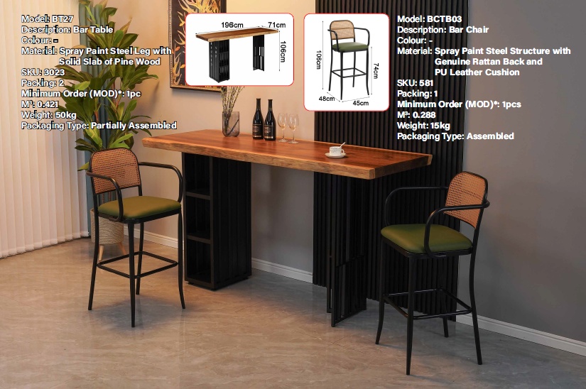 Product Image BCTB03 BAR STOOL (CX) (OK) - Image 1