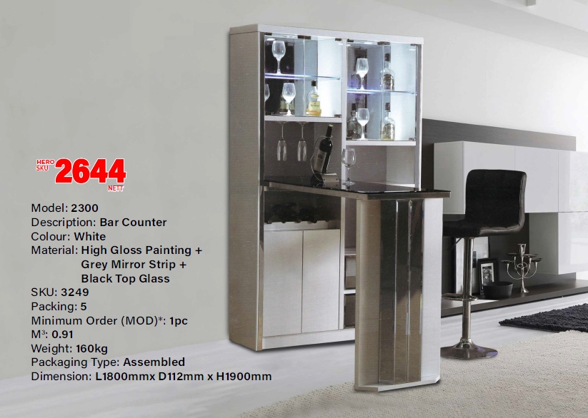Product Image 2300 BAR COUNTER (WHITE) (CX) - Image 1